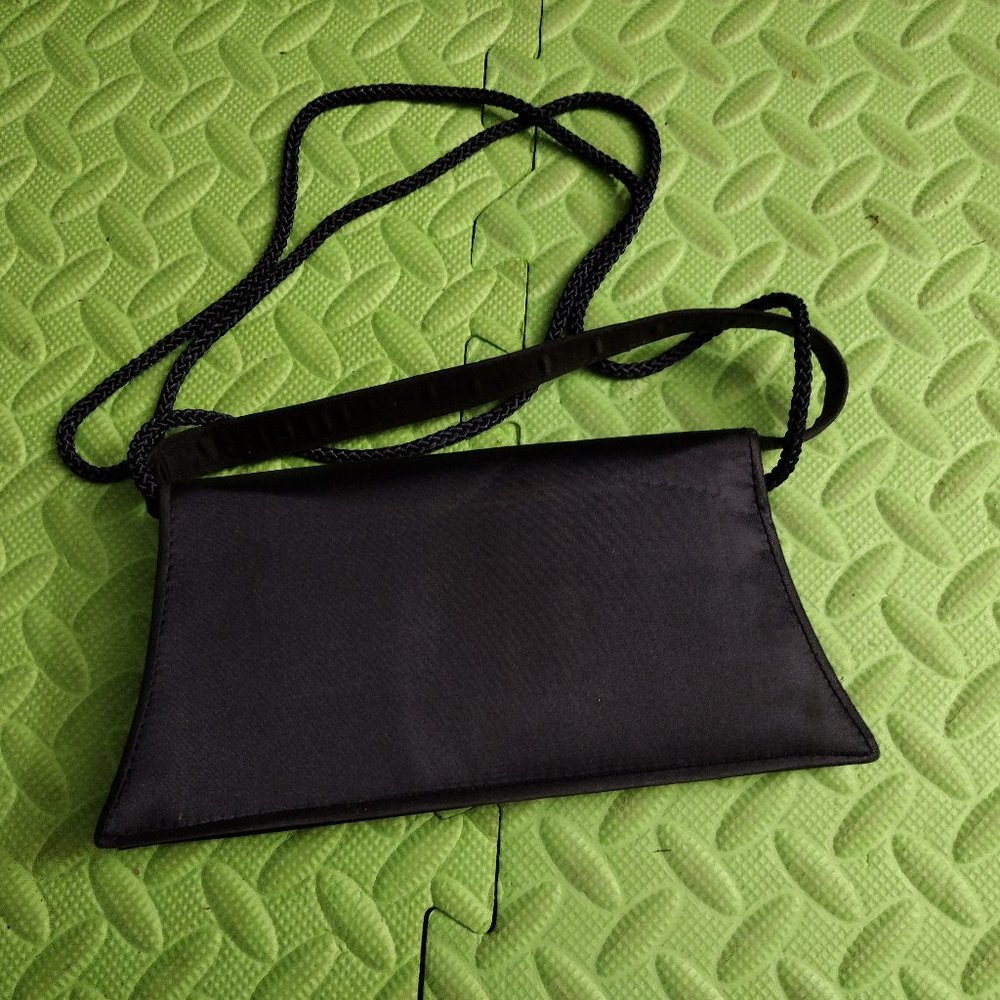 Lord and Taylor Blue Satin clutch purse